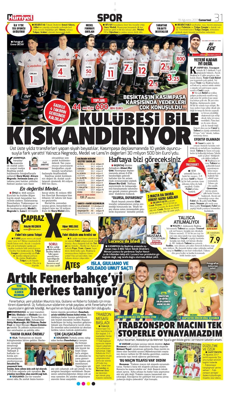 19 Ağustos 2017 | Gazetelerin Beşiktaş Manşetleri - Görsel 3