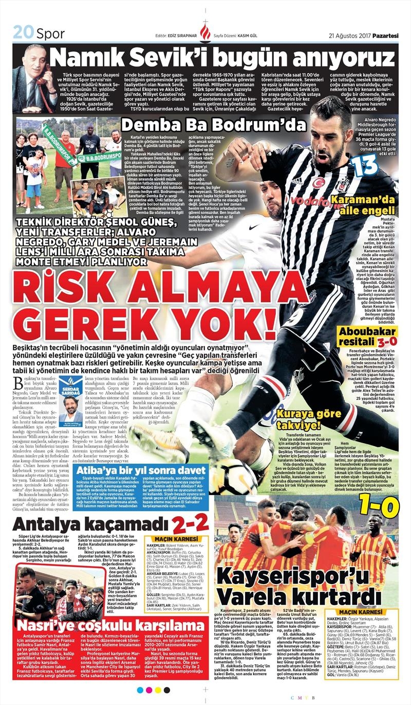 21 Ağustos 2017 | İşte gazetelerin Beşiktaş manşetleri - Görsel 6