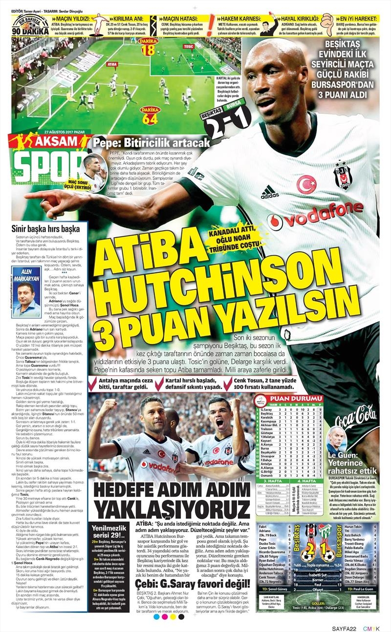 27 Ağustos 2017 | İşte gazetelerin Beşiktaş manşetleri - Görsel 11