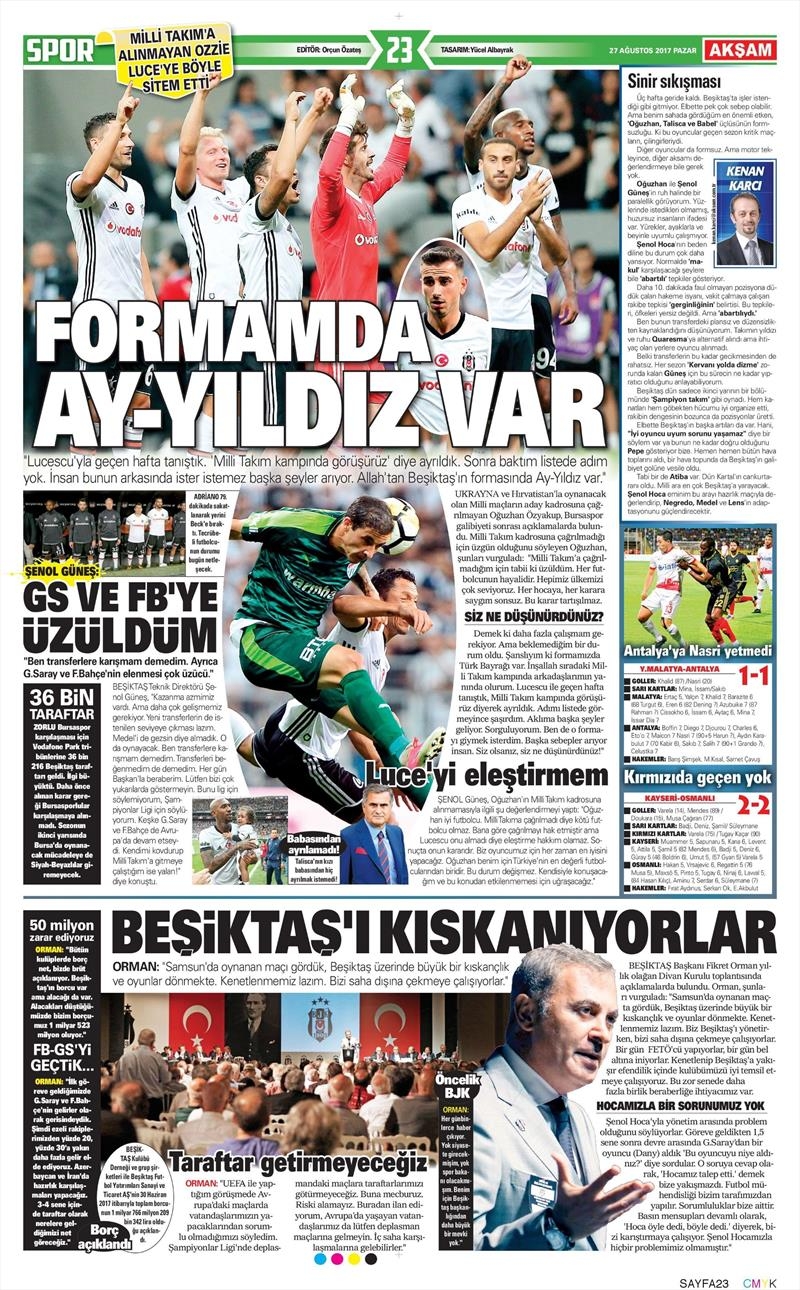 27 Ağustos 2017 | İşte gazetelerin Beşiktaş manşetleri - Görsel 12