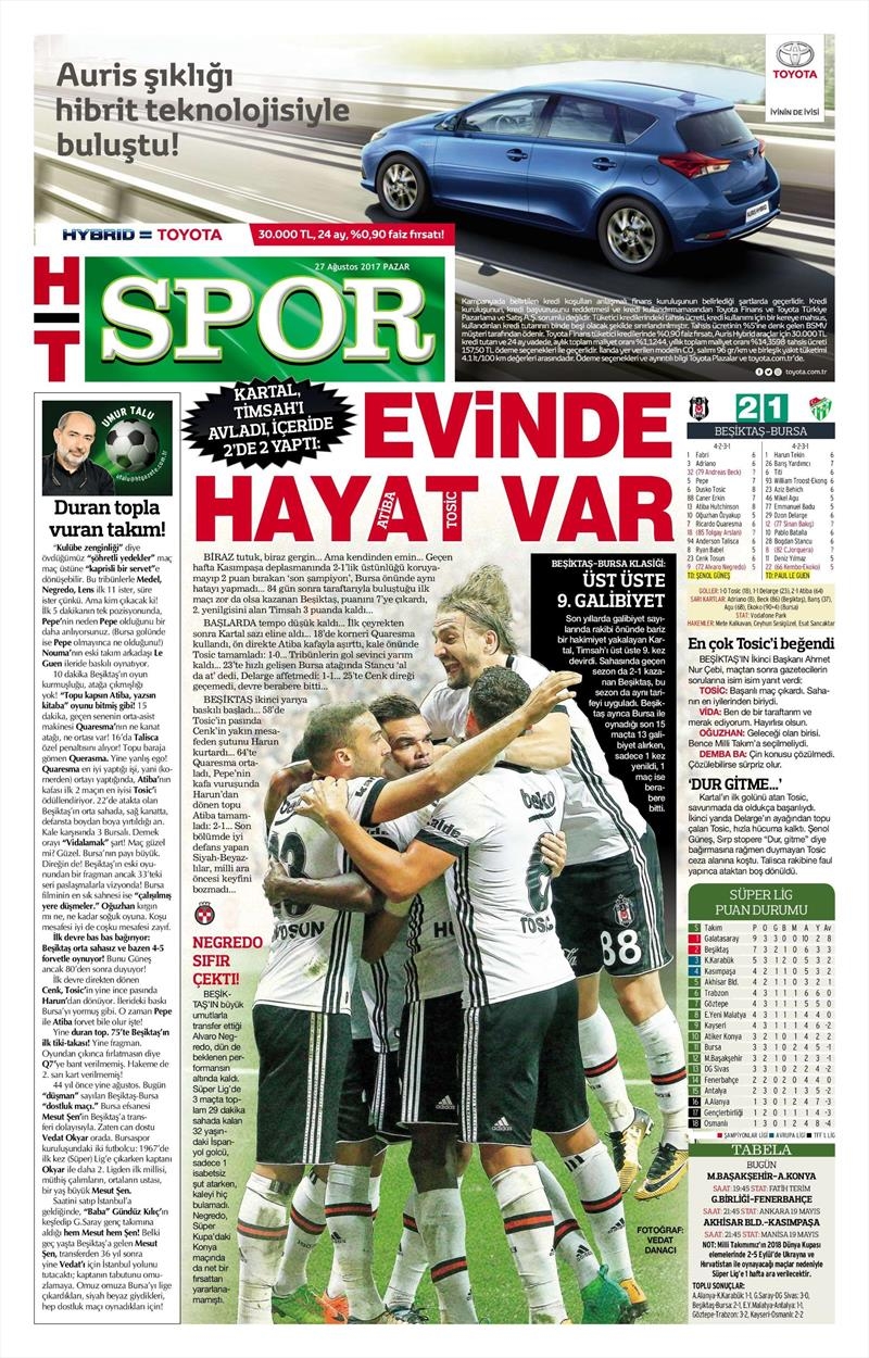 27 Ağustos 2017 | İşte gazetelerin Beşiktaş manşetleri - Görsel 17