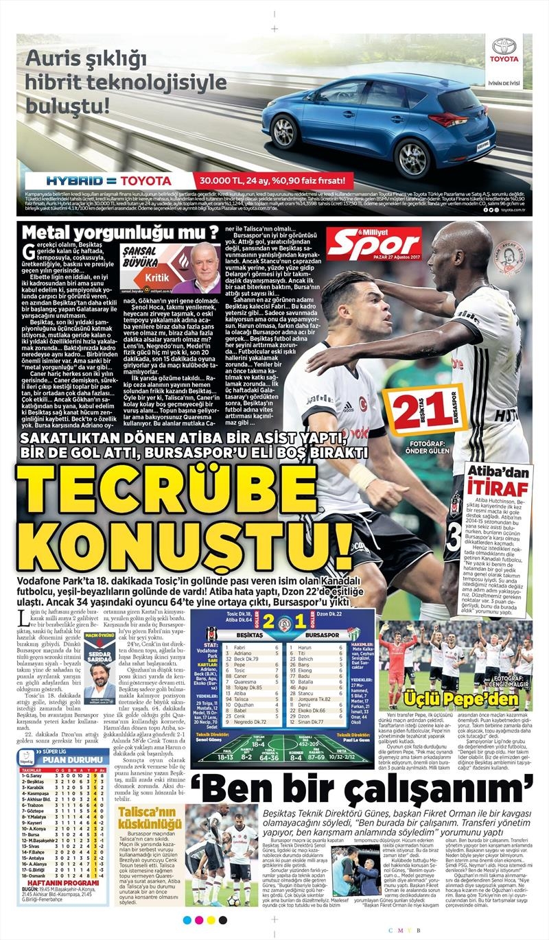 27 Ağustos 2017 | İşte gazetelerin Beşiktaş manşetleri - Görsel 19