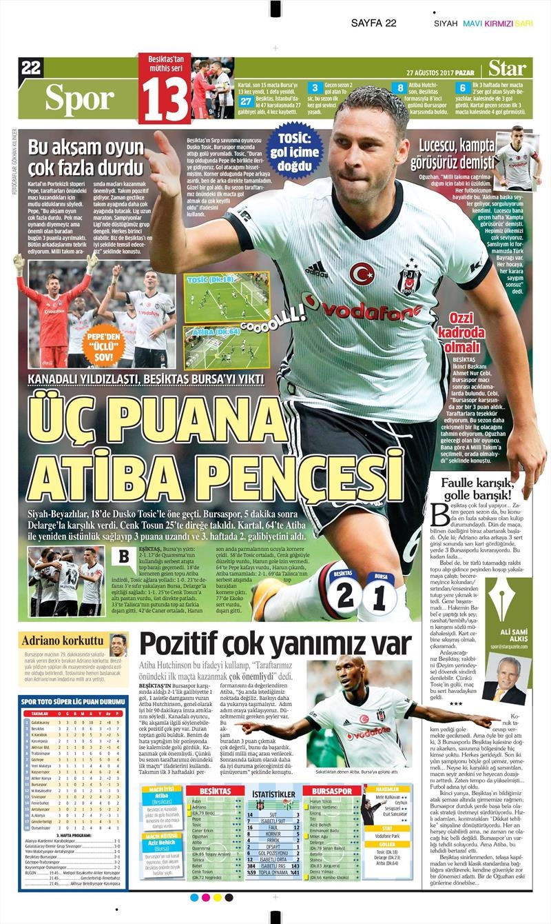 27 Ağustos 2017 | İşte gazetelerin Beşiktaş manşetleri - Görsel 9