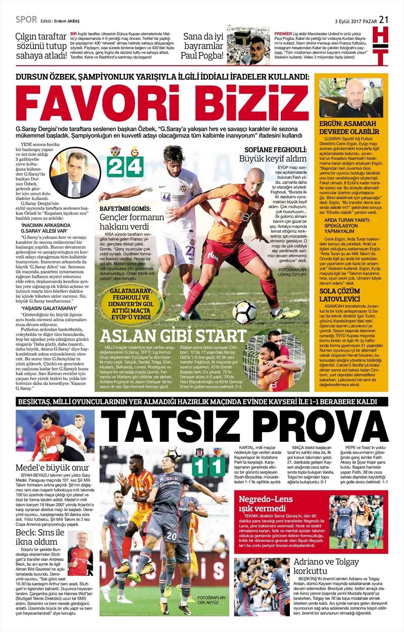 3 Eylül 2017 | İşte gazetelerin Beşiktaş manşetleri - Görsel 4