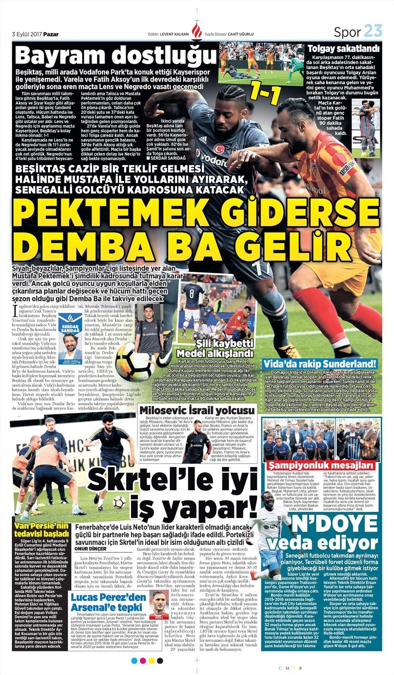 3 Eylül 2017 | İşte gazetelerin Beşiktaş manşetleri - Görsel 6