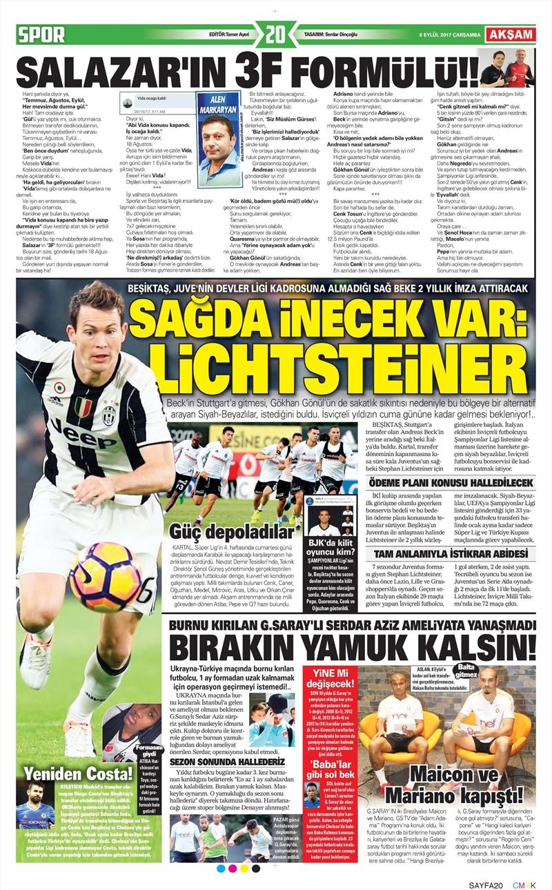 6 Eylül 2017 | İşte gazetelerin Beşiktaş manşetleri - Görsel 13
