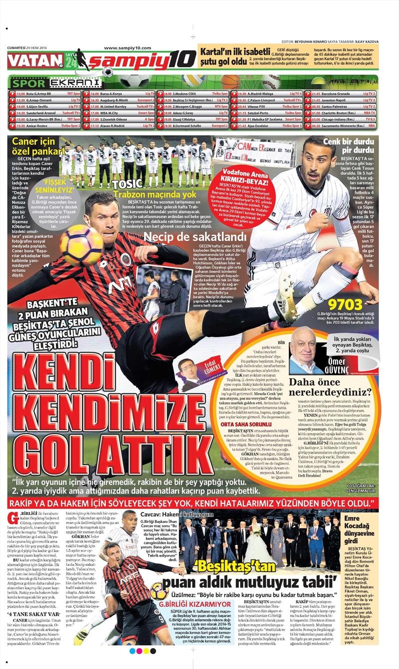 29 Ekim 2016 | Gazetelerin Beşiktaş manşetleri - Görsel 3