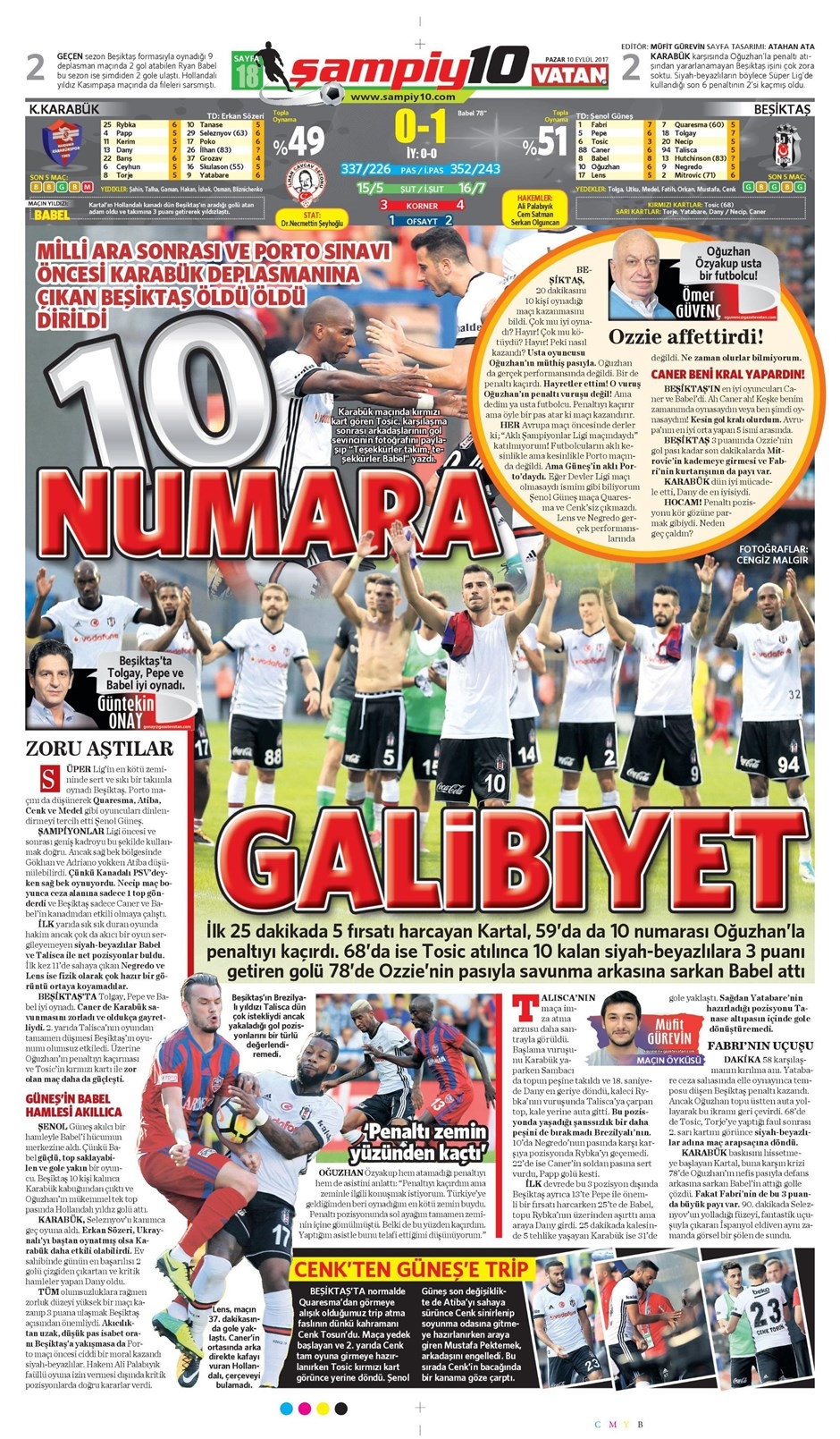 10 Eylül 2017 | İşte gazetelerin Beşiktaş manşetleri - Görsel 6