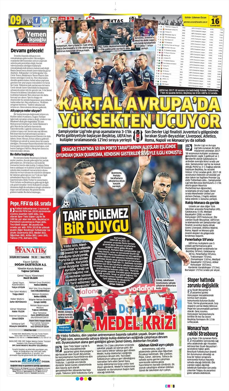 16 Eylül 2017 | İşte gazetelerin Beşiktaş manşetleri - Görsel 11
