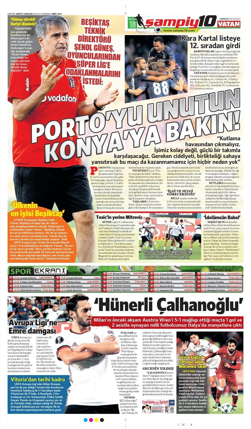 16 Eylül 2017 | İşte gazetelerin Beşiktaş manşetleri - Görsel 6