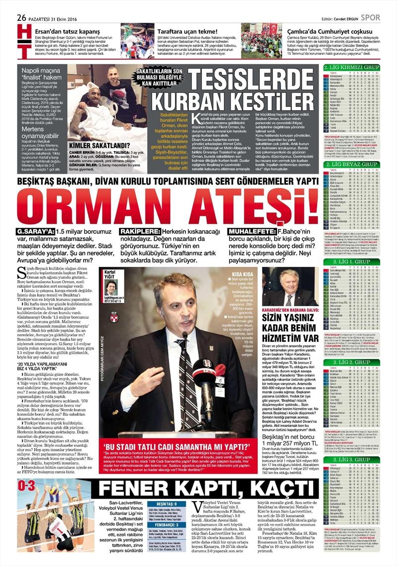 31 Ekim 2016 | Gazetelerin Beşiktaş sayfaları - Görsel 6