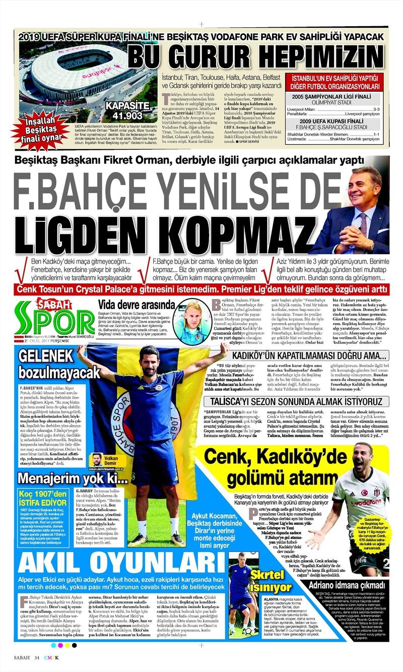 21 Eylül 2017 | İşte gazetelerin Beşiktaş manşetleri - Görsel 6