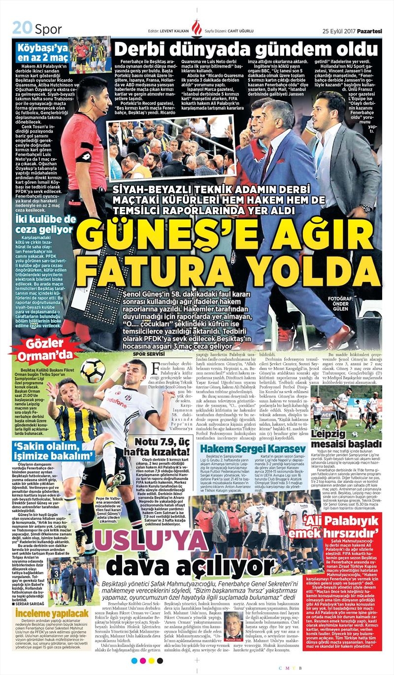 25 Eylül 2017 | Gazetelerin Beşiktaş Manşetleri - Görsel 10