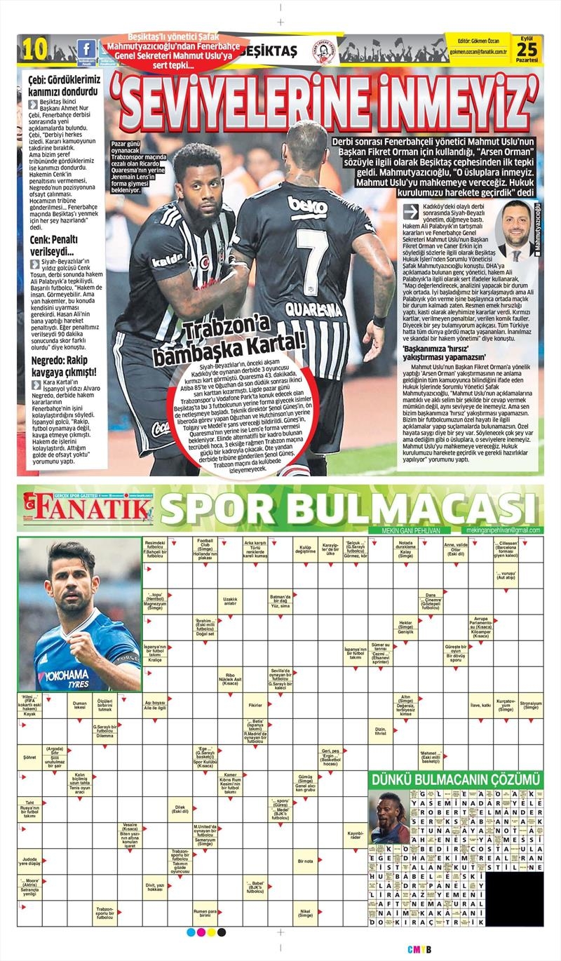 25 Eylül 2017 | Gazetelerin Beşiktaş Manşetleri - Görsel 3