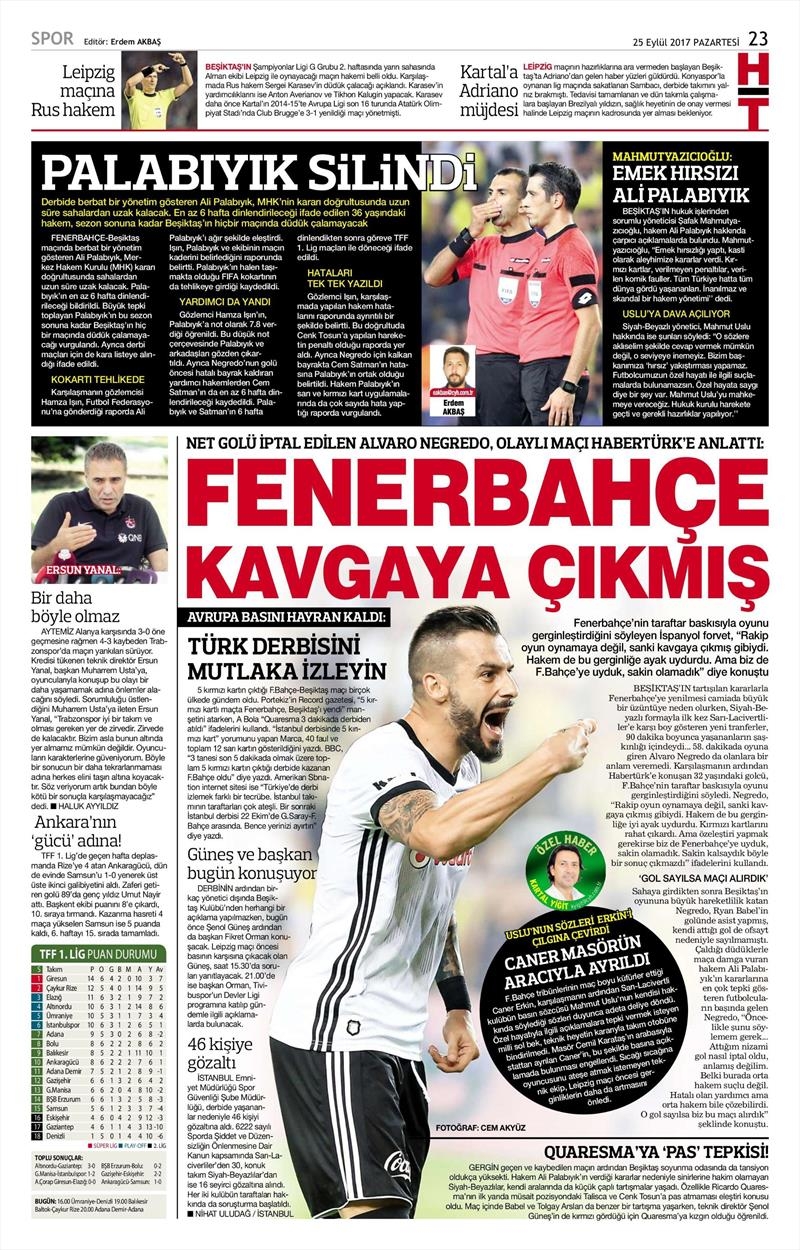 25 Eylül 2017 | Gazetelerin Beşiktaş Manşetleri - Görsel 4