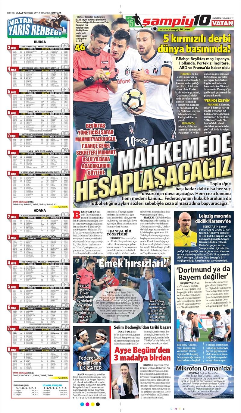 25 Eylül 2017 | Gazetelerin Beşiktaş Manşetleri - Görsel 7
