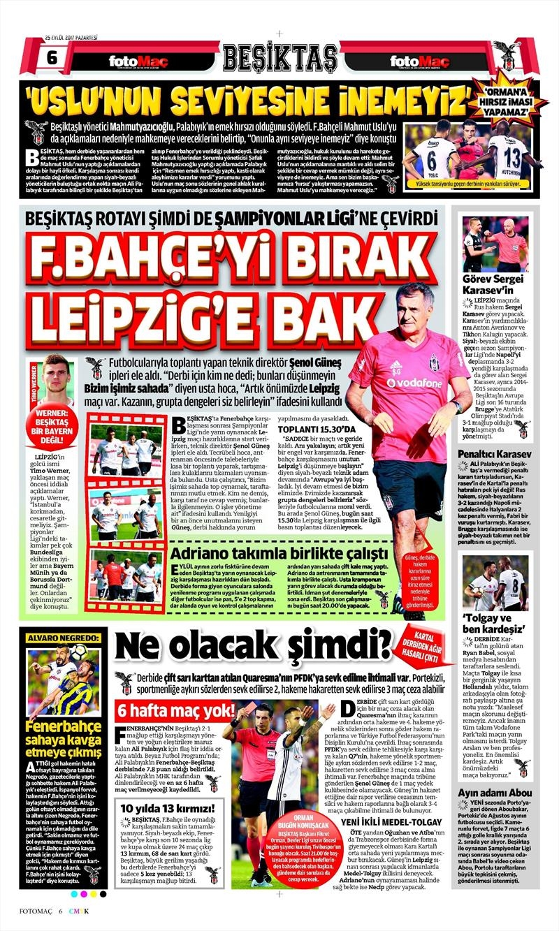 25 Eylül 2017 | Gazetelerin Beşiktaş Manşetleri - Görsel 9