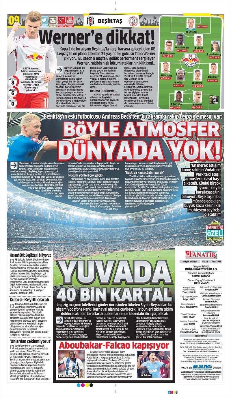 26 Eylül 2017 | Gazetelerin Beşiktaş Manşetleri - Görsel 6