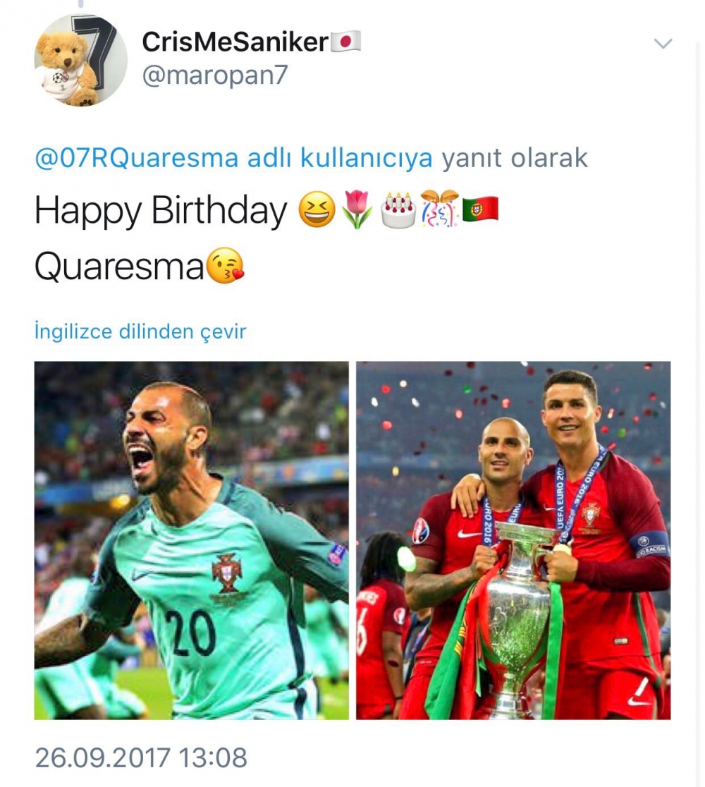 Dünyanın dört bir yanından Quaresma'ya doğum günü mesajları - Görsel 7