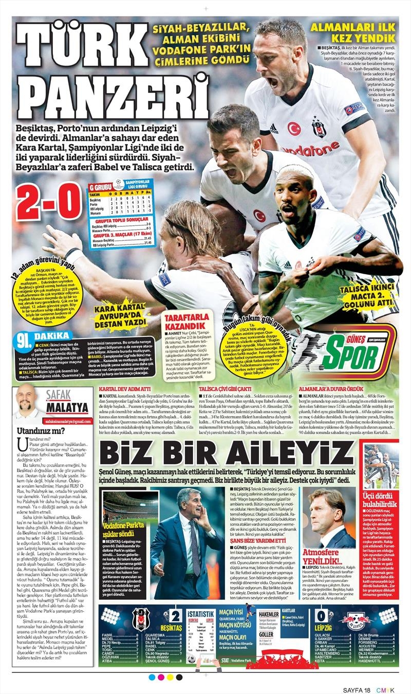 27 Eylül 2017 | Gazetelerin Beşiktaş Manşetleri - Görsel 10