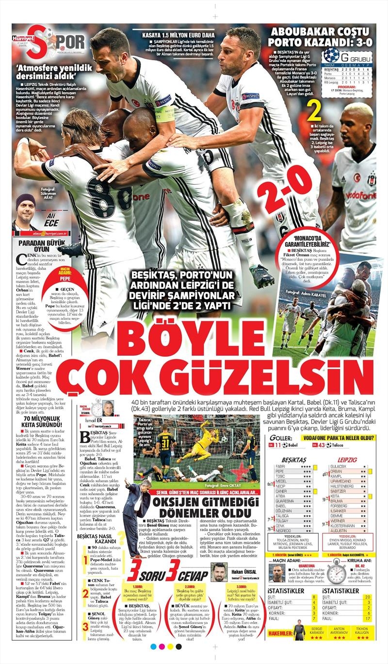 27 Eylül 2017 | Gazetelerin Beşiktaş Manşetleri - Görsel 13