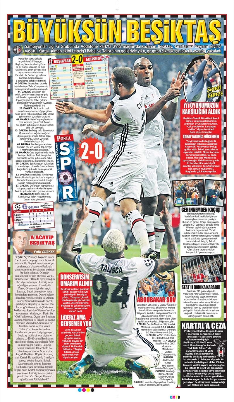27 Eylül 2017 | Gazetelerin Beşiktaş Manşetleri - Görsel 15