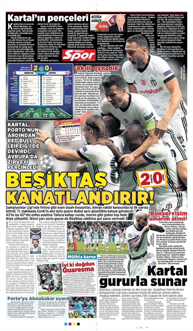 27 Eylül 2017 | Gazetelerin Beşiktaş Manşetleri - Görsel 24