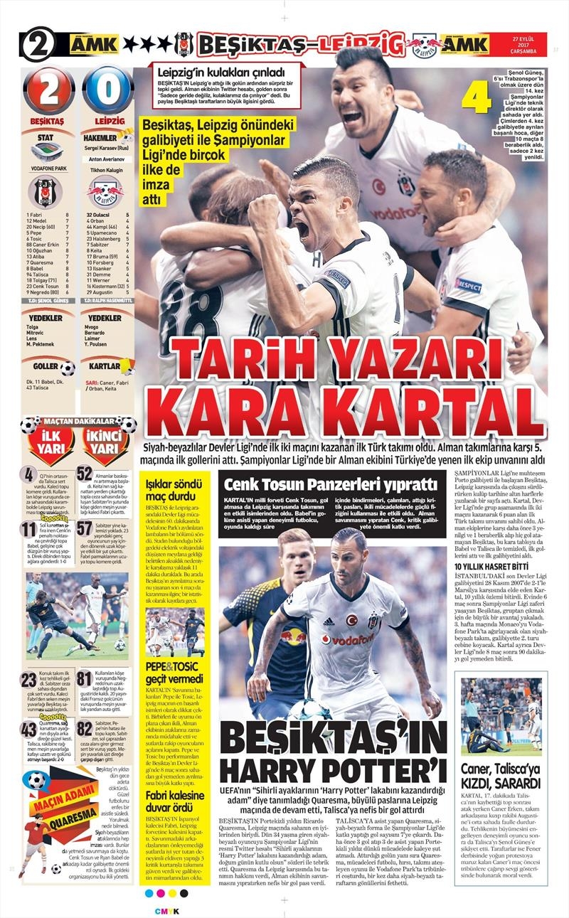 27 Eylül 2017 | Gazetelerin Beşiktaş Manşetleri - Görsel 4