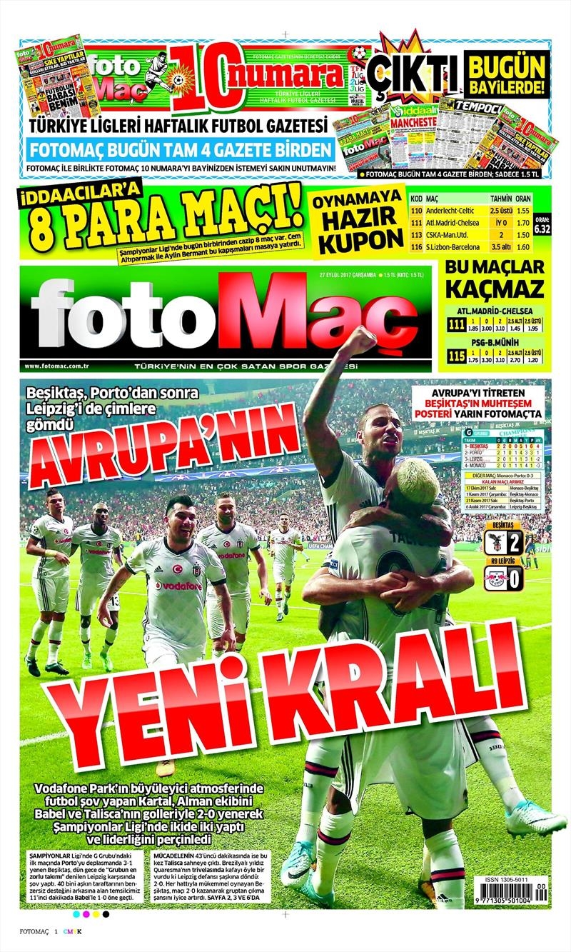 27 Eylül 2017 | Gazetelerin Beşiktaş Manşetleri - Görsel 9