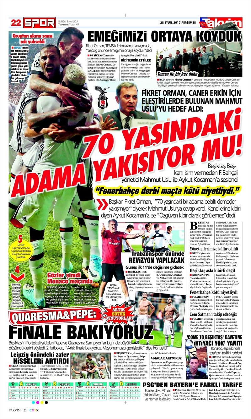 28 Eylül 2017 | İşte gazetelerin Beşiktaş manşetleri - Görsel 14