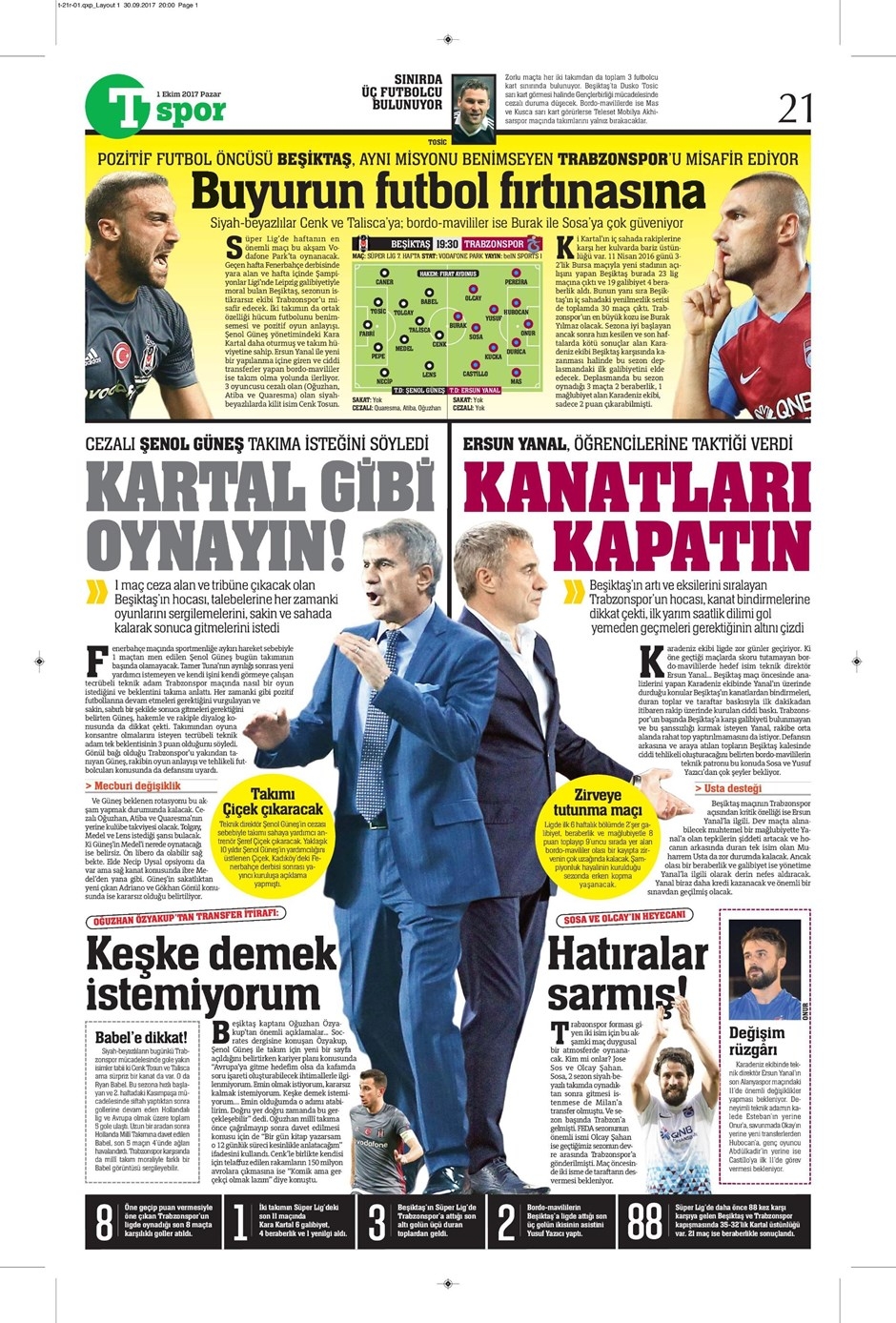 1 Ekim 2017 | İşte gazetelerin Beşiktaş manşetleri - Görsel 3