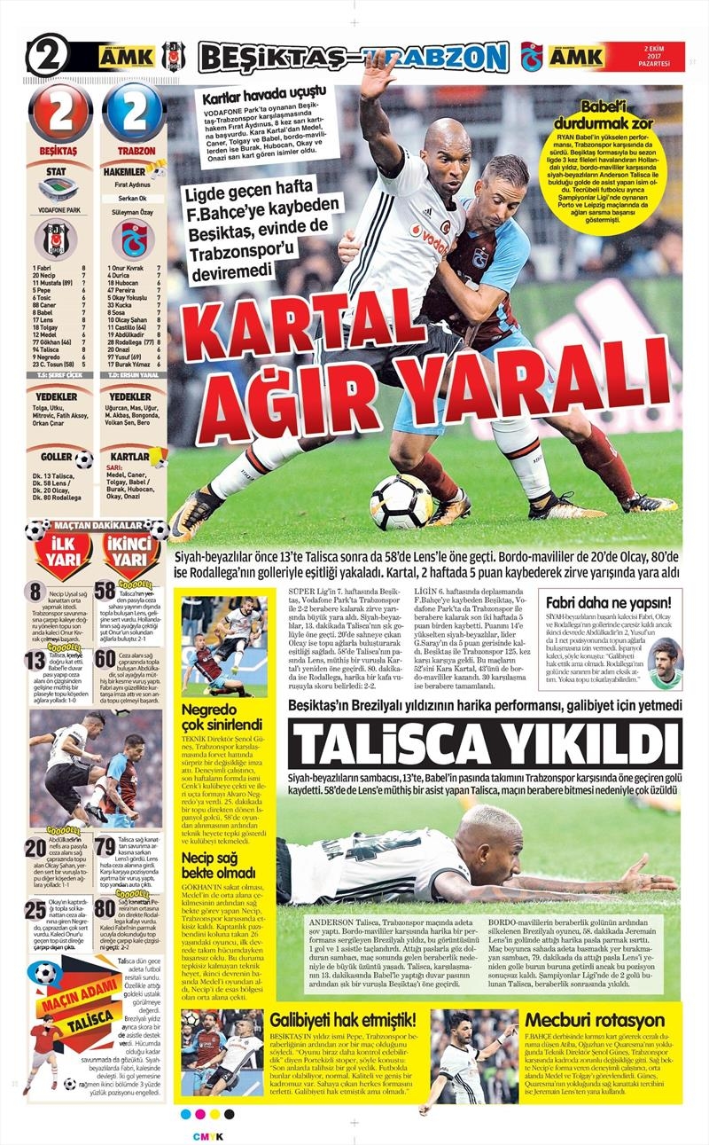 02 Ekim 2017 | Gazetelerin Beşiktaş Manşetleri - Görsel 6
