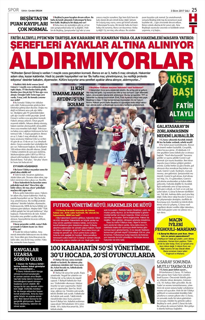 03 Ekim 2017 | Gazetelerin Beşiktaş Manşetleri - Görsel 11