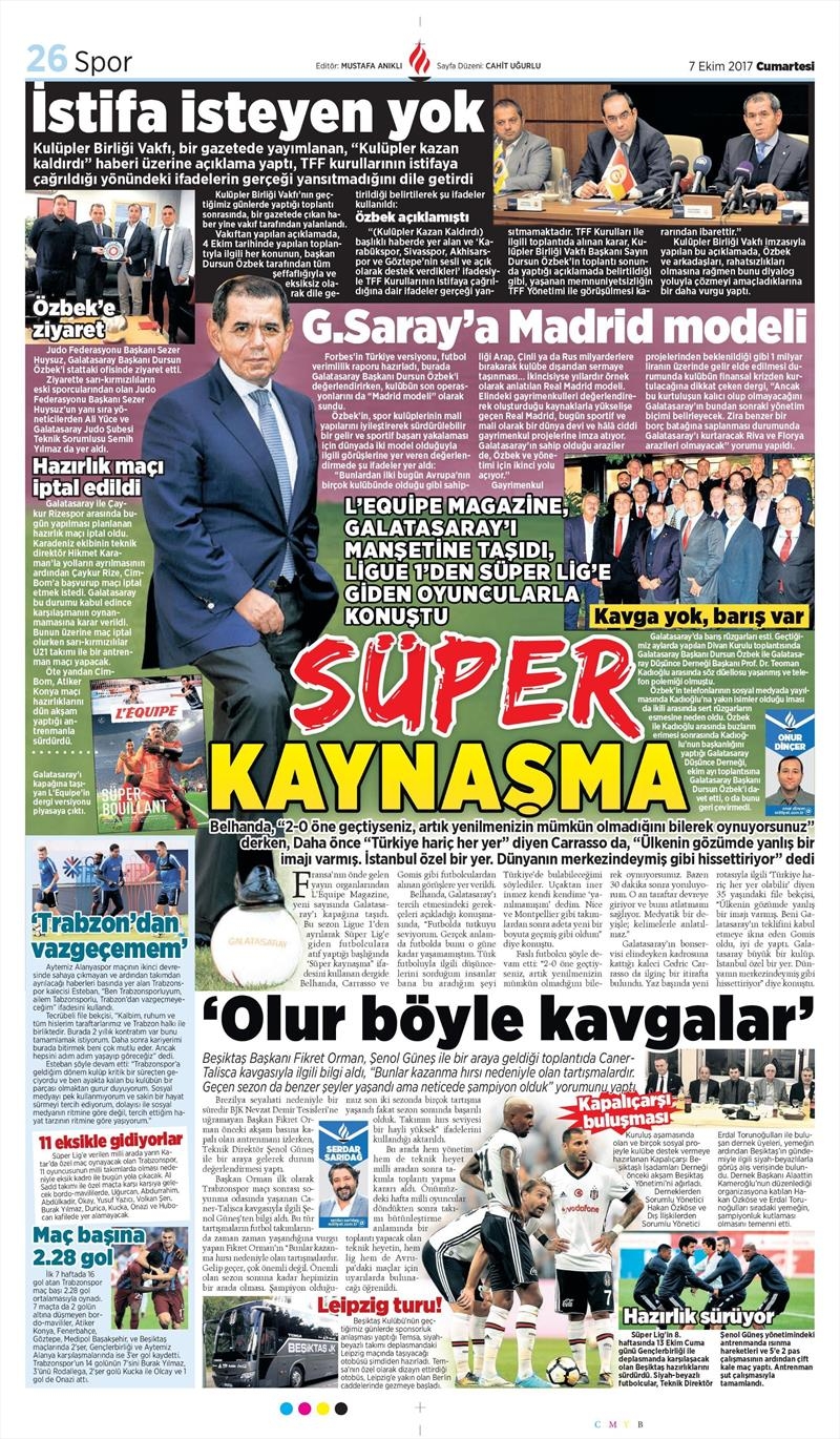 07 Ekim 2017 | Gazetelerin Beşiktaş Manşetleri - Görsel 6