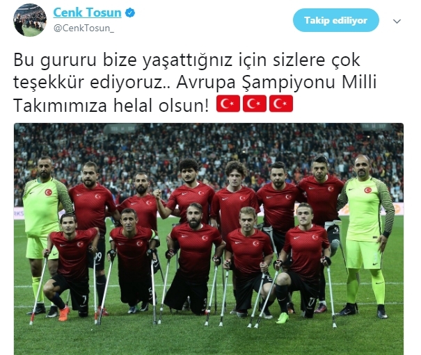 Beşiktaşlı futbolculardan Ampute Milli Takımı'na tebrik mesajları! - Görsel 7