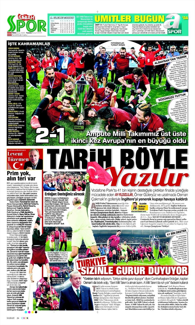 İşte kahramanlar için atılan gazete manşetleri! - Görsel 1