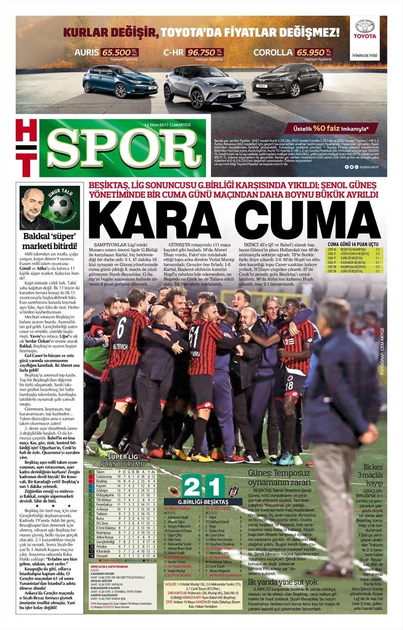 14 Ekim 2017 | Gazetelerin Beşiktaş Manşetleri - Görsel 14