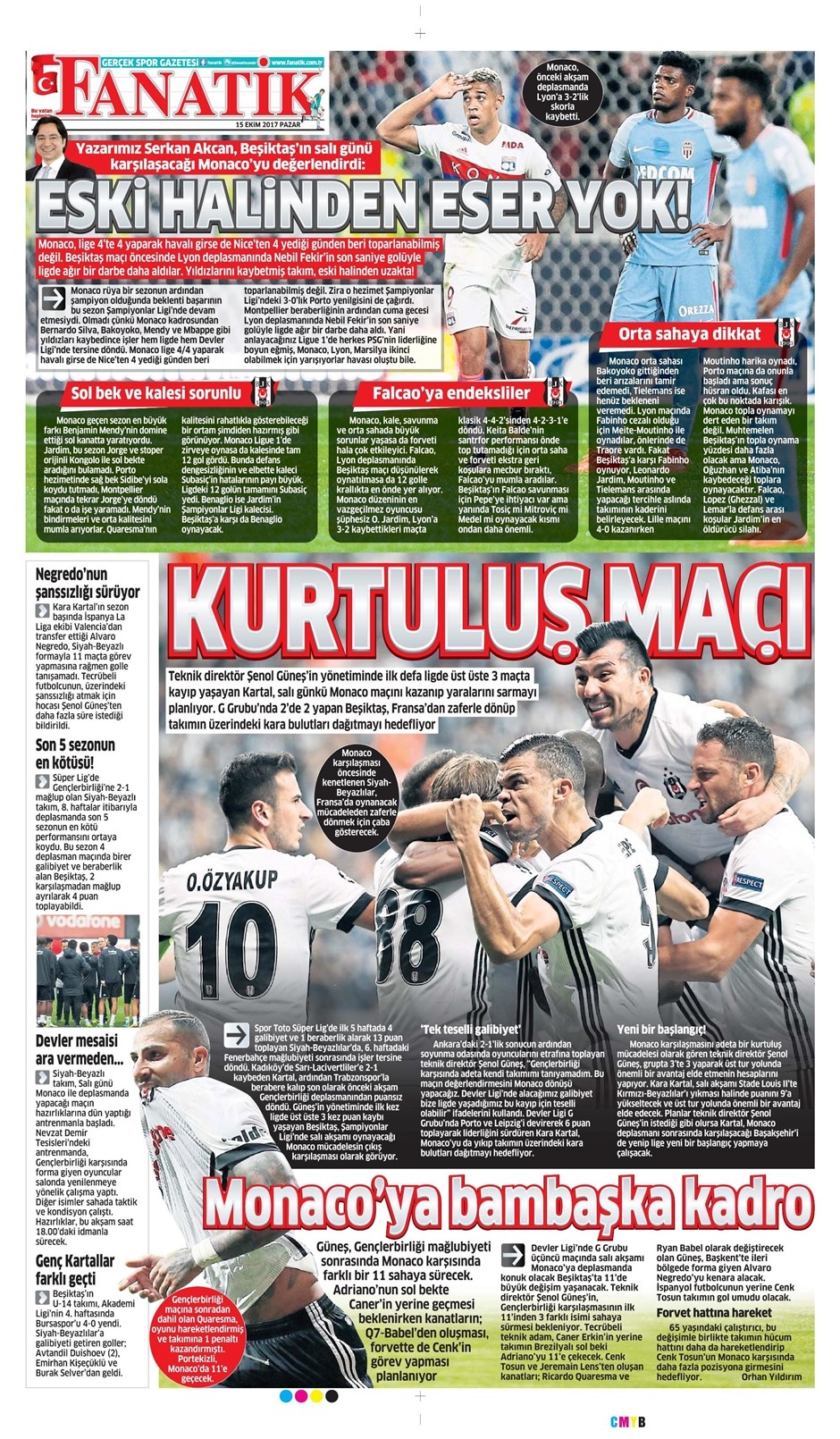 15 Ekim 2017 | Gazetelerin Beşiktaş Manşetleri - Görsel 2