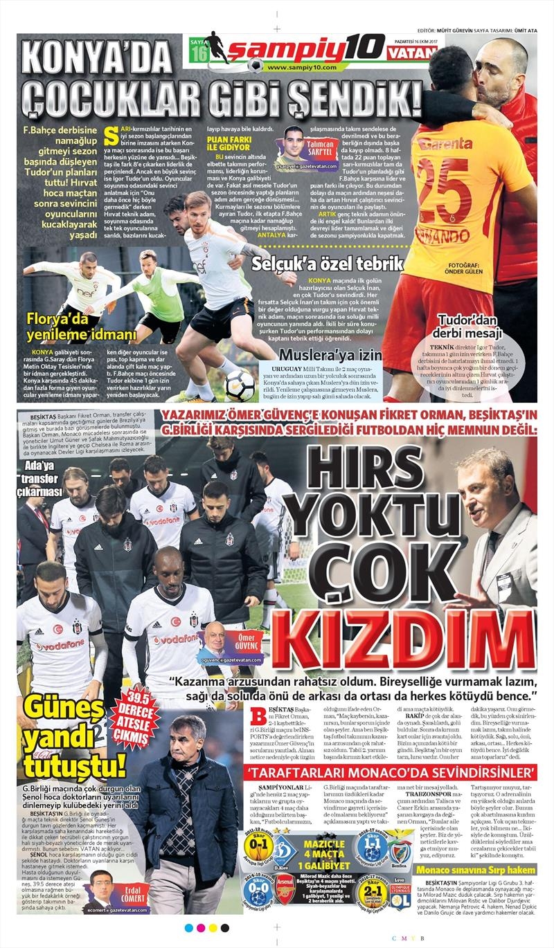 16 Ekim 2017 | Gazetelerin Beşiktaş Manşetleri - Görsel 6