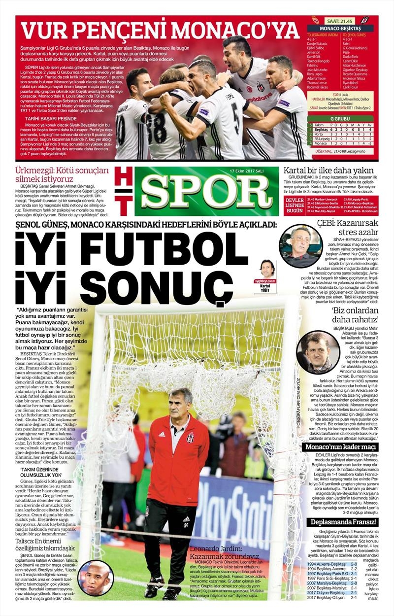 17 Ekim 2017 | Gazetelerin Beşiktaş Manşetleri - Görsel 6