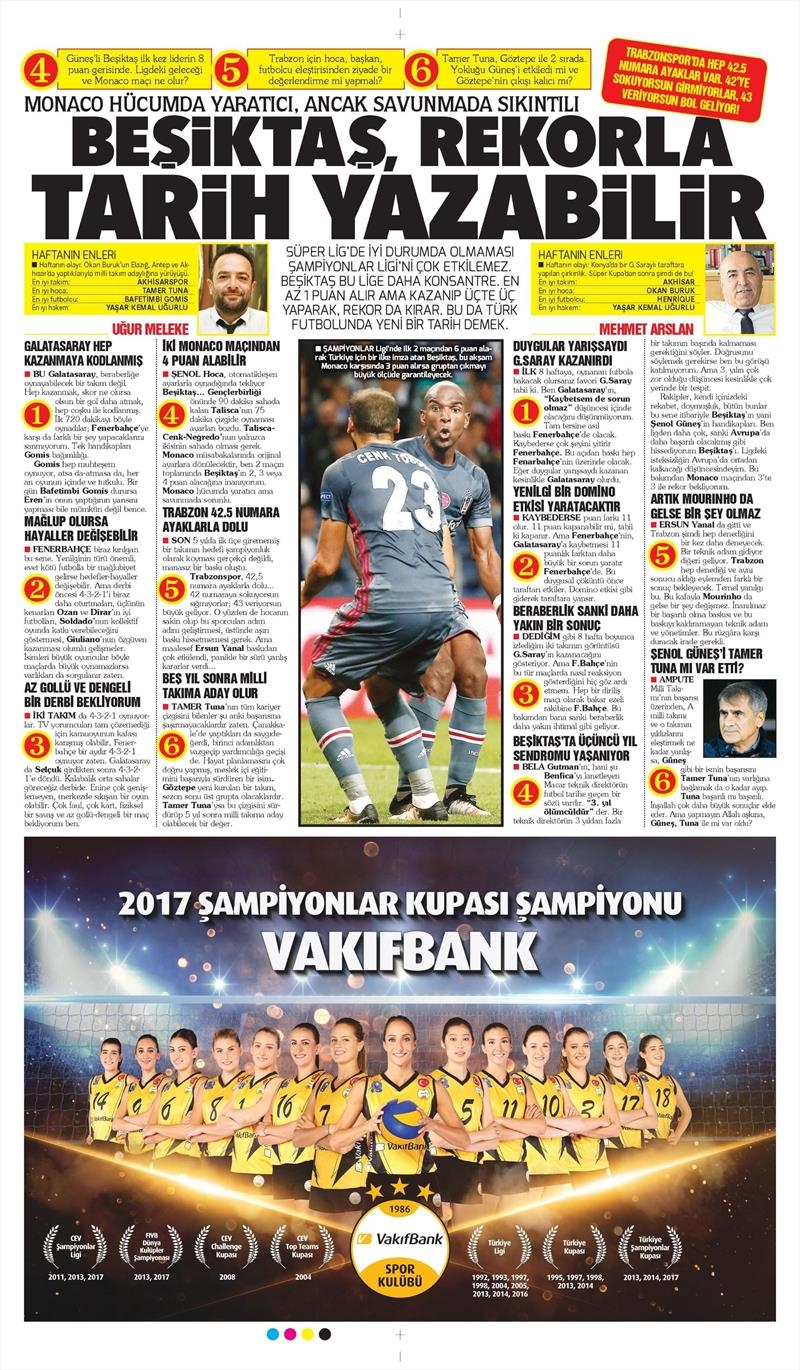 17 Ekim 2017 | Gazetelerin Beşiktaş Manşetleri - Görsel 8