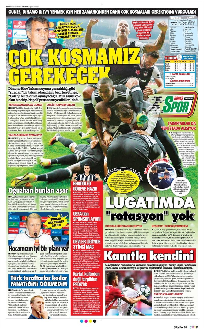 28 Eylül 2016 | Beşiktaş sayfaları - Görsel 5
