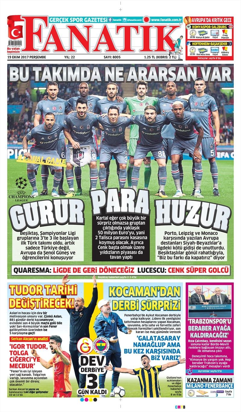 19 Ekim 2017 | İşte gazetelerin Beşiktaş manşetleri - Görsel 3