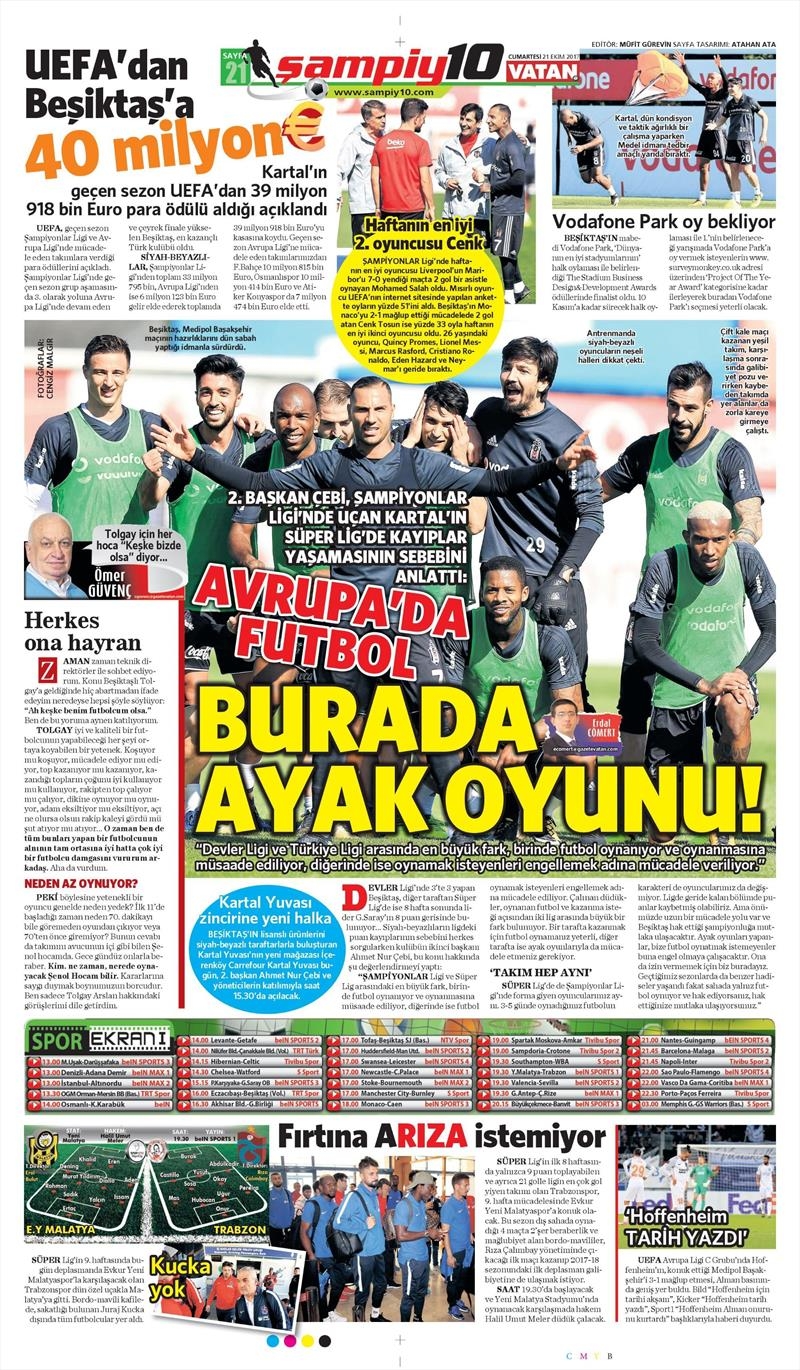 21 Ekim 2017 | Gazetelerin Beşiktaş Manşetleri - Görsel 12