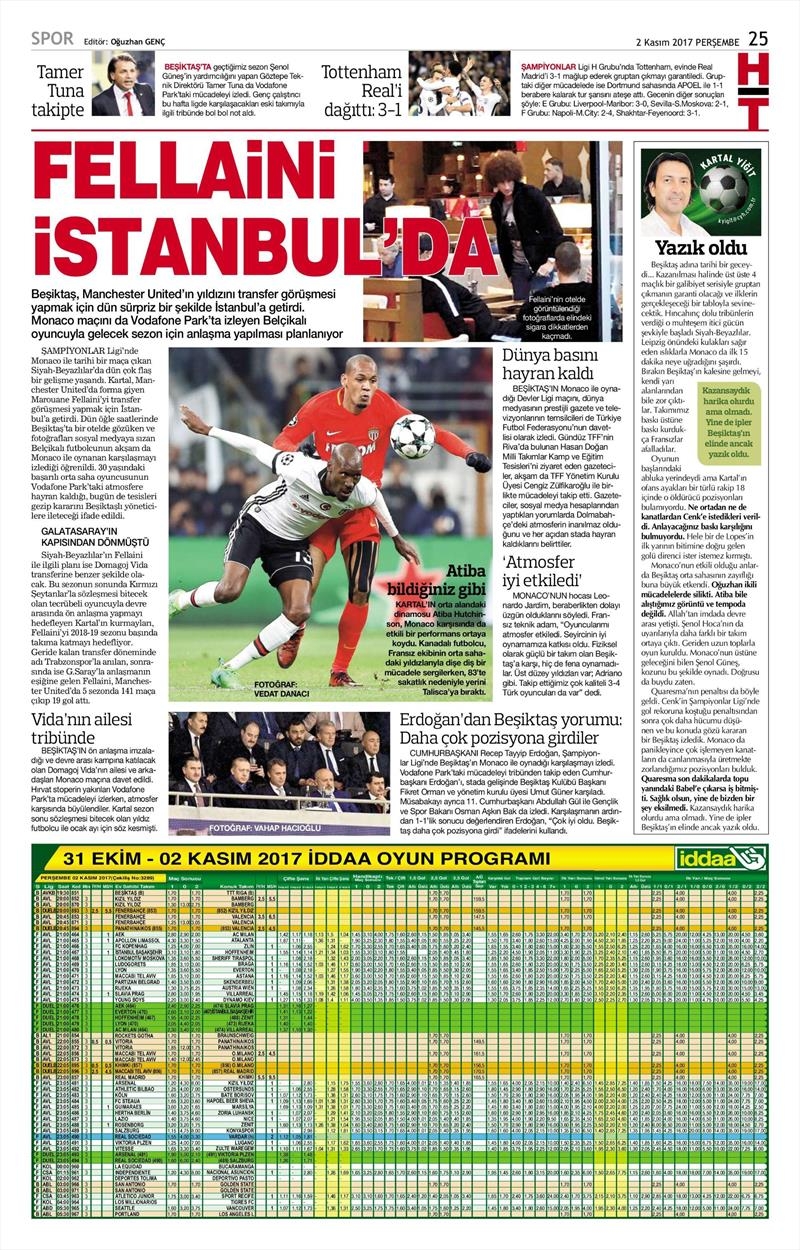2 Kasım 2017 | Gazetelerin Beşiktaş Manşetleri - Görsel 16