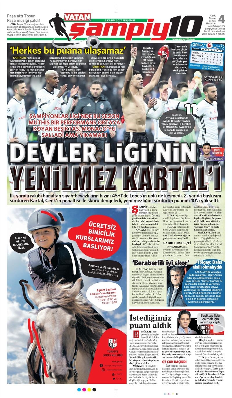 2 Kasım 2017 | Gazetelerin Beşiktaş Manşetleri - Görsel 34