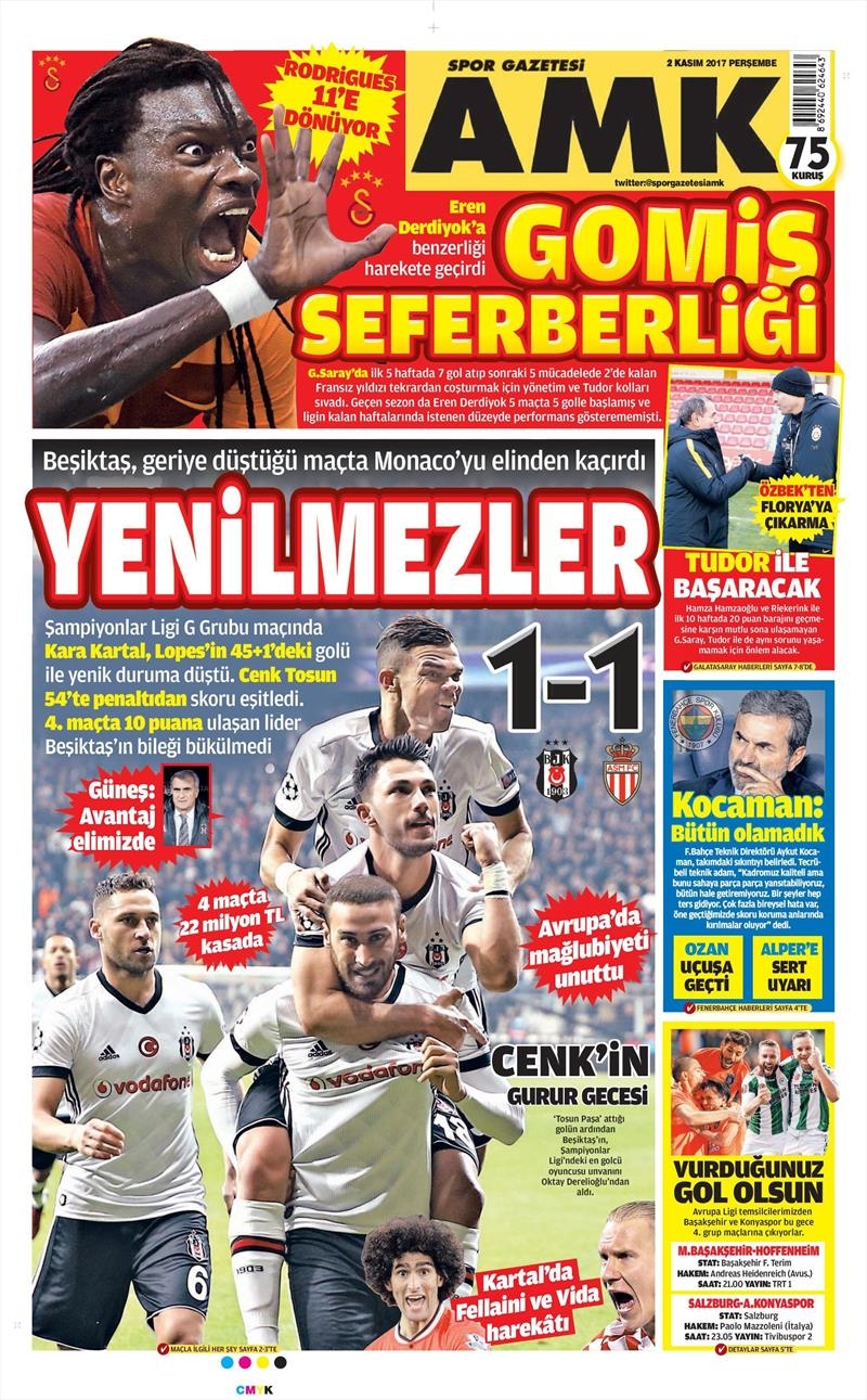 2 Kasım 2017 | Gazetelerin Beşiktaş Manşetleri - Görsel 4