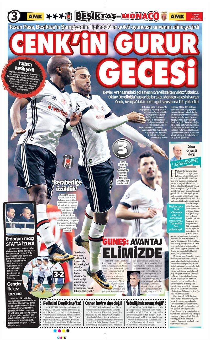 2 Kasım 2017 | Gazetelerin Beşiktaş Manşetleri - Görsel 6