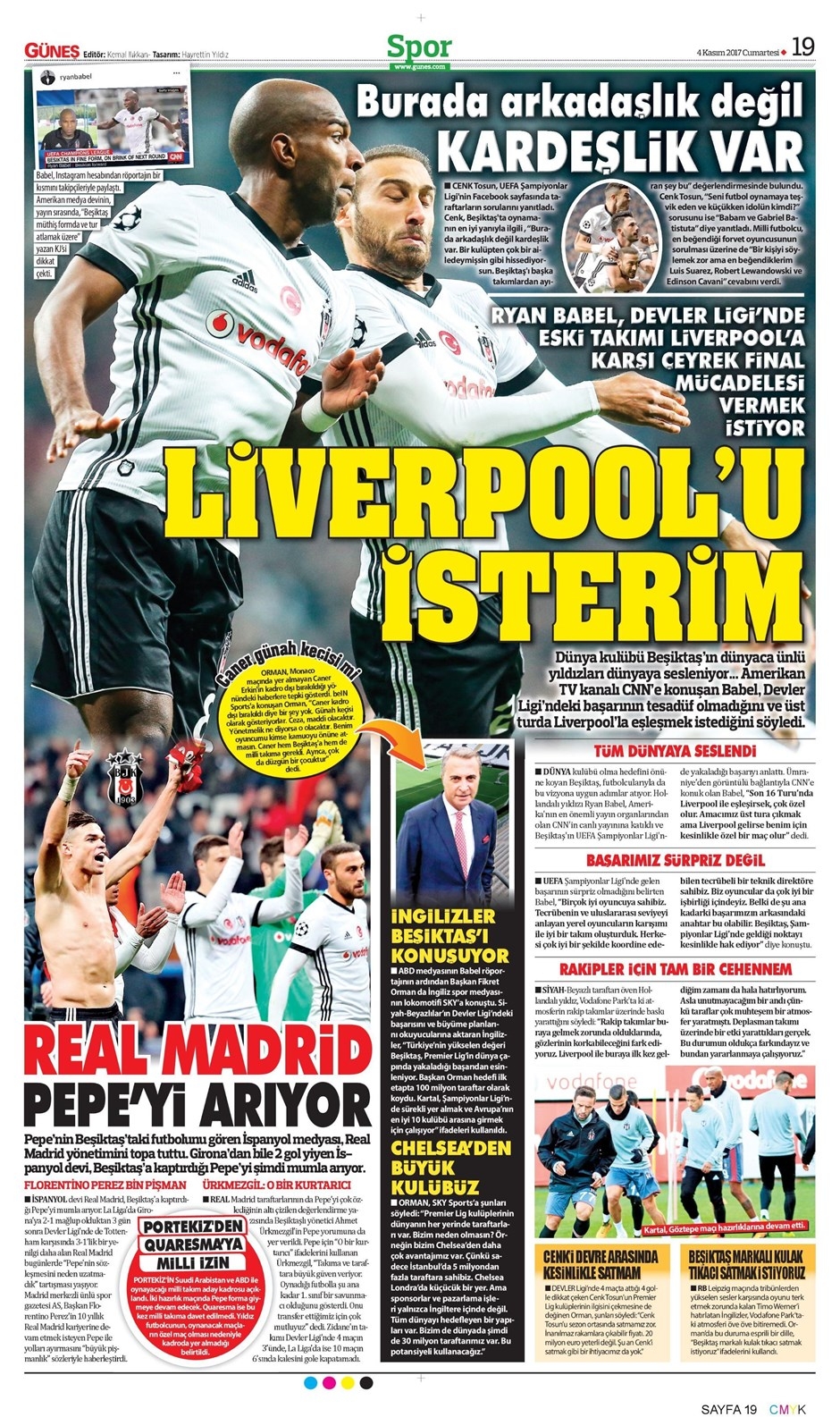 04 Kasım 2017 | Gazetelerin Beşiktaş Manşetleri - Görsel 13