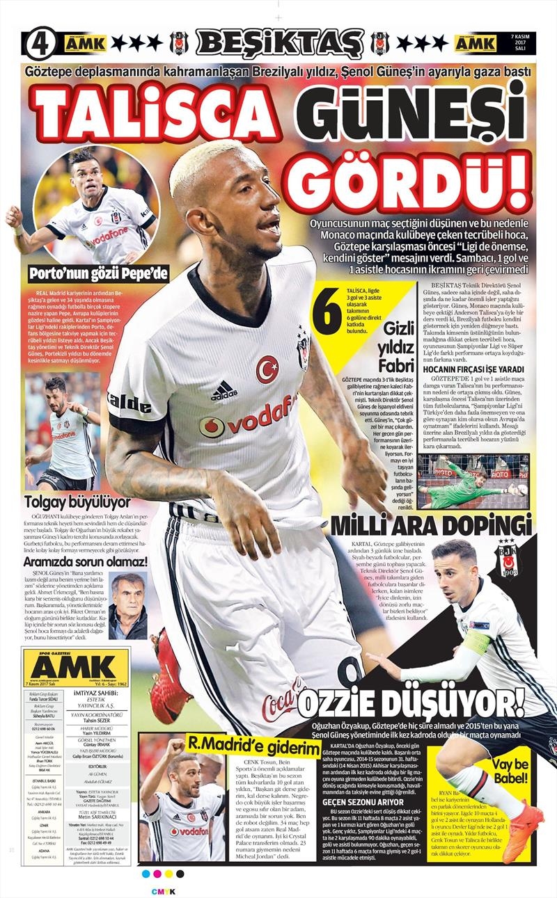 07 Kasım 207 | İşte gazetelerin Beşiktaş manşetleri - Görsel 1